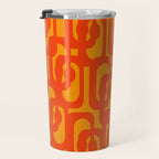 Mid Century Modern Loop Abstract Orange Yellow Pattern Travel Mug Gallery Image 3
