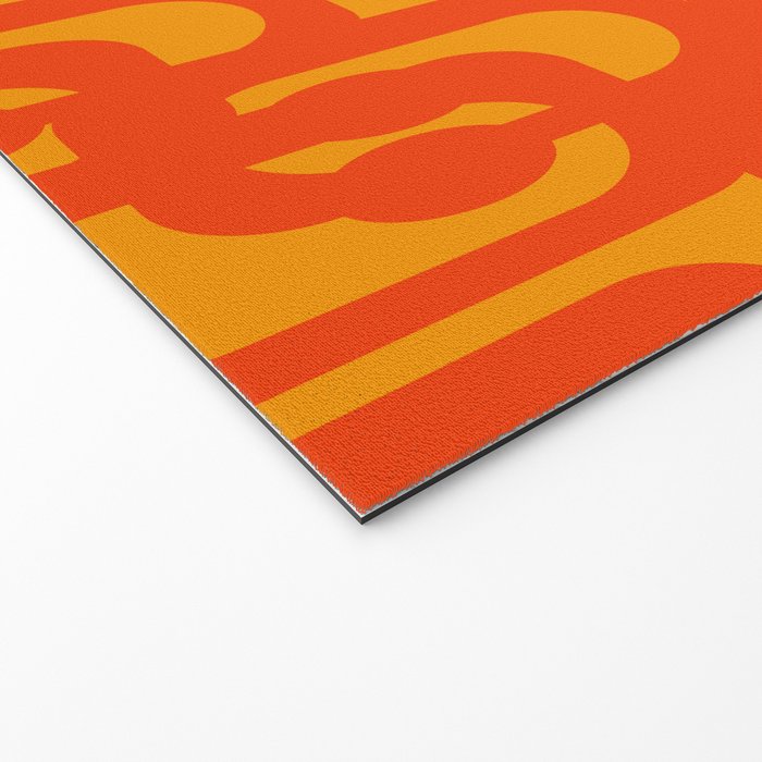 Mid Century Modern Loop Abstract Orange Yellow Pattern Welcome Mat Gallery Image 2