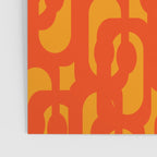 Mid Century Modern Loop Abstract Orange Yellow Pattern Poster Gallery Image 3