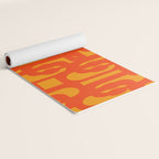 Mid Century Modern Loop Abstract Orange Yellow Pattern Yoga Mat Gallery Image 2