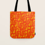 Mid Century Modern Loop Abstract Orange Yellow Pattern Tote Bag Gallery Image 1