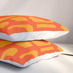 Mid Century Modern Loop Abstract Orange Yellow Pattern Pillow Sham Gallery Image 3