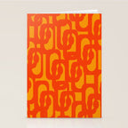 Mid Century Modern Loop Abstract Orange Yellow Pattern Stationery Card Gallery Image 2