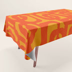 Mid Century Modern Loop Abstract Orange Yellow Pattern Tablecloth Gallery Image 1