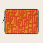 Mid Century Modern Loop Abstract Orange Yellow Pattern Laptop Sleeve Gallery Image 1