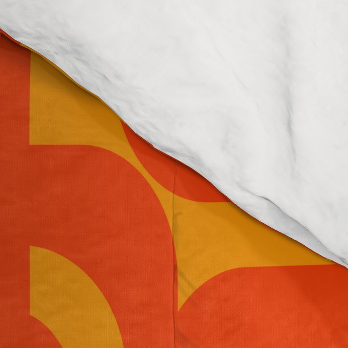 Mid Century Modern Loop Abstract Orange Yellow Pattern Comforter Gallery Image 4