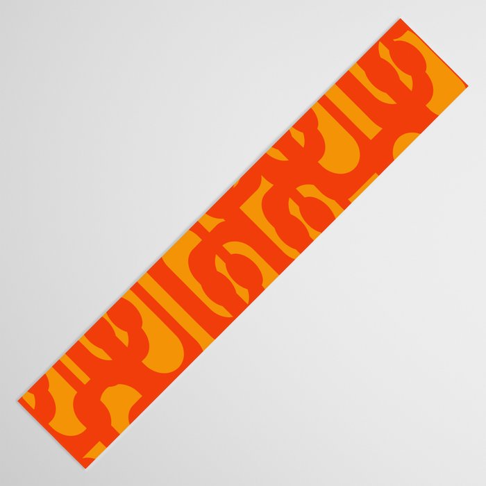 Mid Century Modern Loop Abstract Orange Yellow Pattern Table Runner Gallery Image 3