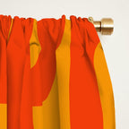Mid Century Modern Loop Abstract Orange Yellow Pattern Window Curtain Gallery Image 2