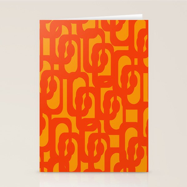 Mid Century Modern Loop Abstract Orange Yellow Pattern Stationery Card Gallery Image 1