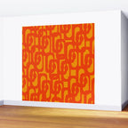 Mid Century Modern Loop Abstract Orange Yellow Pattern Wall Mural Gallery Image 2
