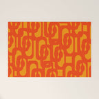 Mid Century Modern Loop Abstract Orange Yellow Pattern Welcome Mat Gallery Image 1