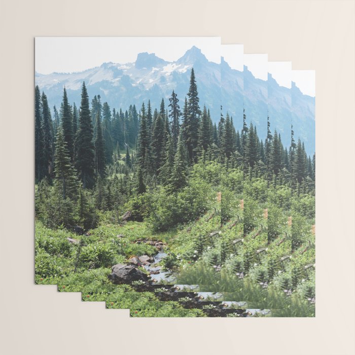 Mount Rainier Classic Mountain Meadow - 129/365 Nature Photography Wrapping Paper Gallery Image 3