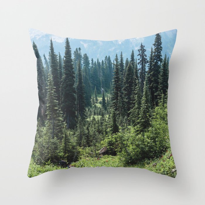 Mount Rainier Classic Mountain Meadow - 129/365 Nature Photography Throw Pillow Gallery Image 6
