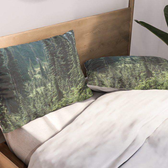 Mount Rainier Classic Mountain Meadow - 129/365 Nature Photography Pillow Sham Gallery Image 2