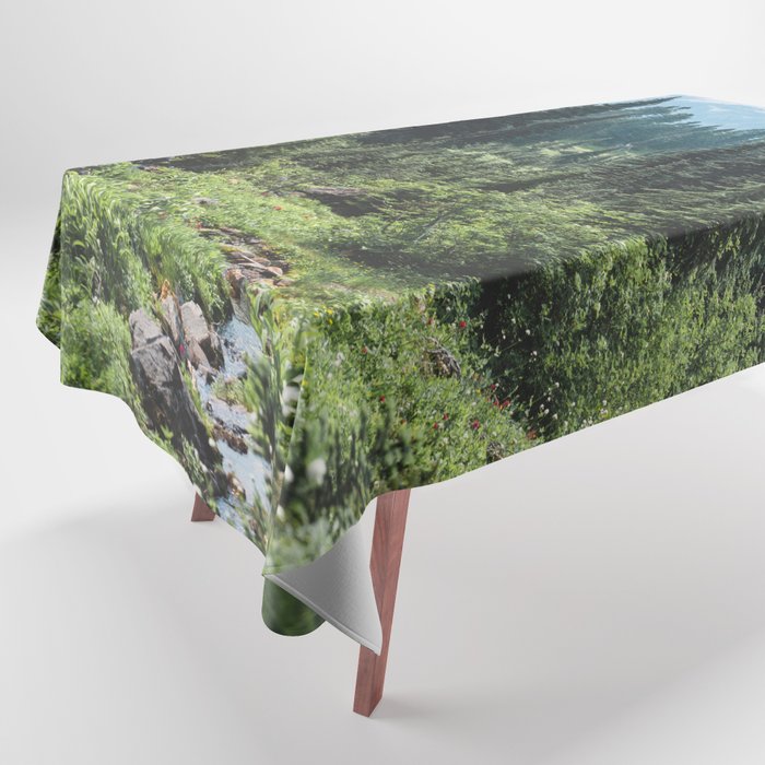 Mount Rainier Classic Mountain Meadow - 129/365 Nature Photography Tablecloth Gallery Image 1