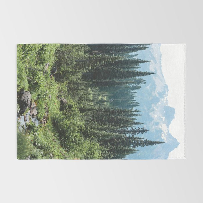 Mount Rainier Classic Mountain Meadow - 129/365 Nature Photography Rug Gallery Image 2