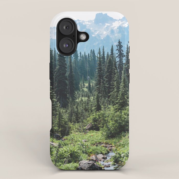 Mount Rainier Classic Mountain Meadow - 129/365 Nature Photography iPhone Case Gallery Image 1