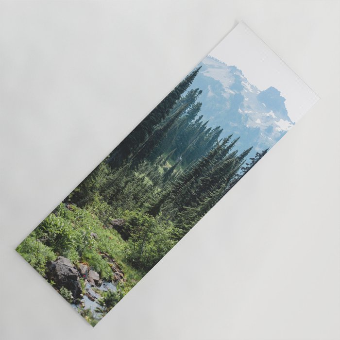 Mount Rainier Classic Mountain Meadow - 129/365 Nature Photography Yoga Mat Gallery Image 1