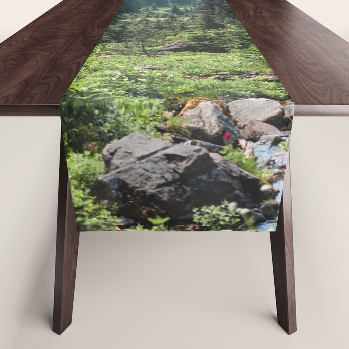 Mount Rainier Classic Mountain Meadow - 129/365 Nature Photography Table Runner Gallery Image 1