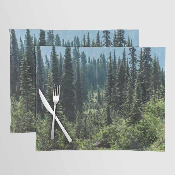 Mount Rainier Classic Mountain Meadow - 129/365 Nature Photography Placemat Gallery Image 1