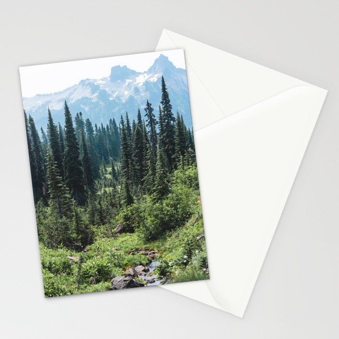 Mount Rainier Classic Mountain Meadow - 129/365 Nature Photography Stationery Card Gallery Image 2