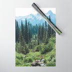 Mount Rainier Classic Mountain Meadow - 129/365 Nature Photography Wrapping Paper Gallery Image 1