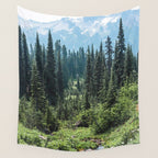 Mount Rainier Classic Mountain Meadow - 129/365 Nature Photography Wall Tapestry Gallery Image 4