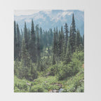 Mount Rainier Classic Mountain Meadow - 129/365 Nature Photography Throw Blanket Gallery Image 2