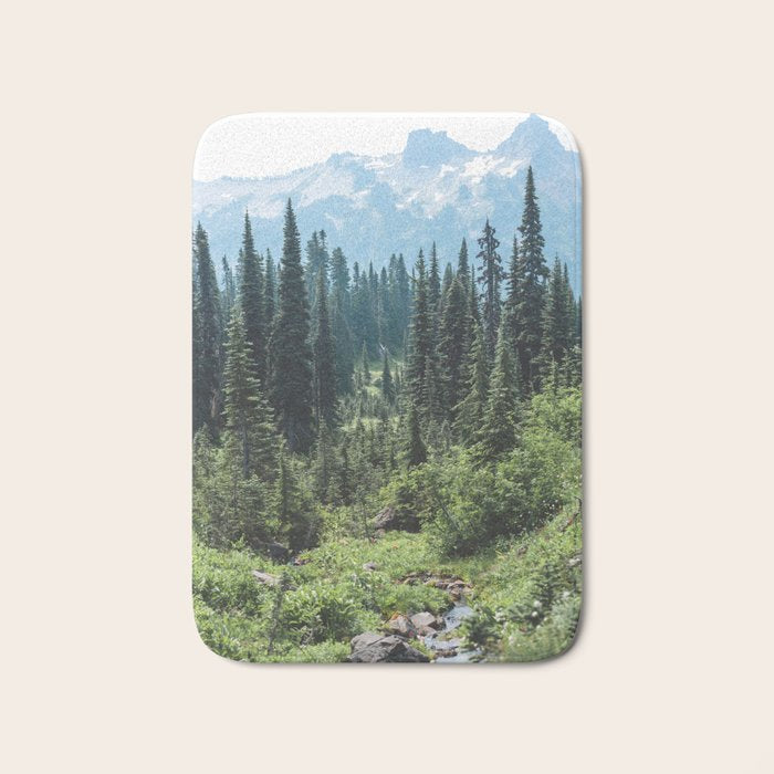 Mount Rainier Classic Mountain Meadow - 129/365 Nature Photography Bath Mat Gallery Image 1