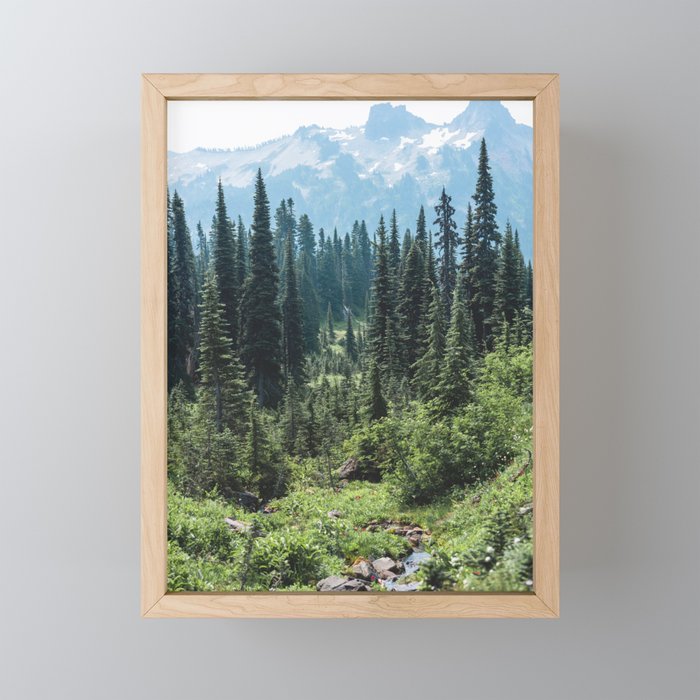 Mount Rainier Classic Mountain Meadow - 129/365 Nature Photography Mini Art Print Gallery Image 1