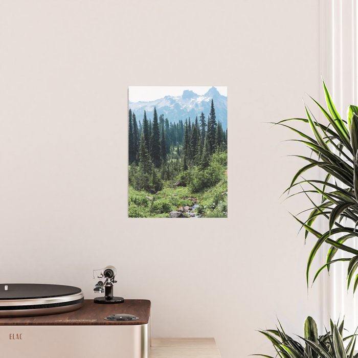 Mount Rainier Classic Mountain Meadow - 129/365 Nature Photography Poster Gallery Image 2