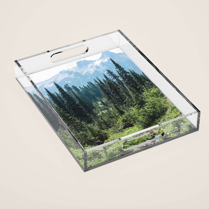 Mount Rainier Classic Mountain Meadow - 129/365 Nature Photography Acrylic Tray Gallery Image 1