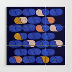 Blue modern pattern Wood Wall Art Gallery Image 1