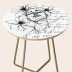 Imperfect Beauty Expressive Line Art Portrait  Side Table Gallery Image 2
