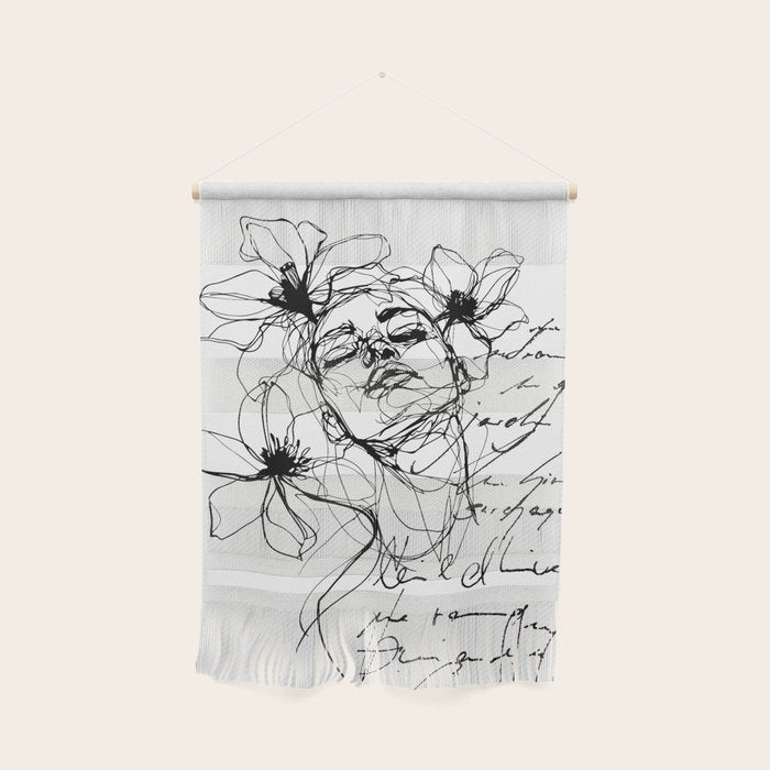 Imperfect Beauty Expressive Line Art Portrait  Wall Hanging Gallery Image 1