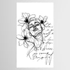 Imperfect Beauty Expressive Line Art Portrait  Tablecloth Gallery Image 2