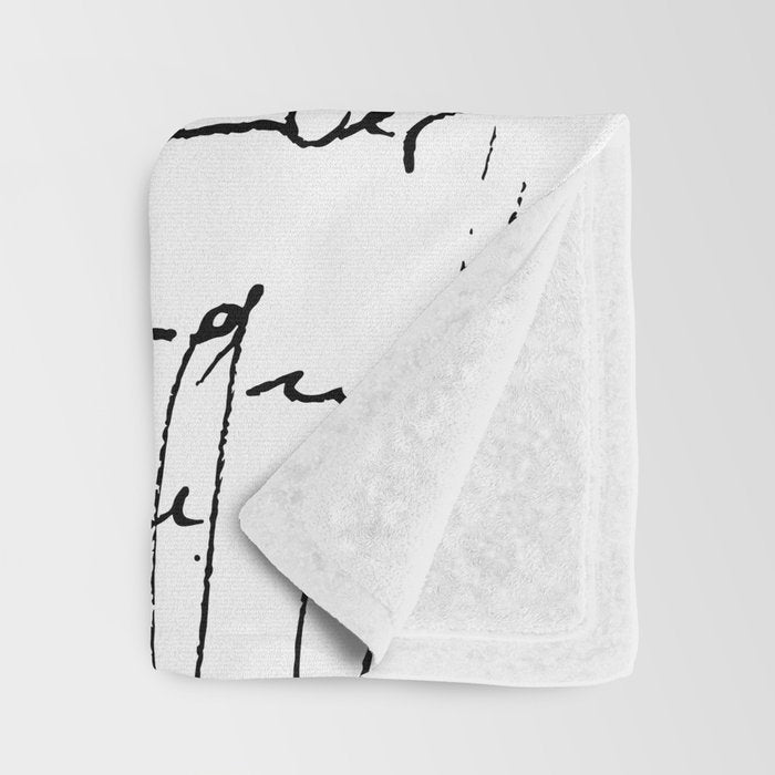 Imperfect Beauty Expressive Line Art Portrait  Throw Blanket Gallery Image 3