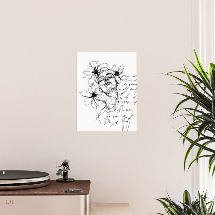 Imperfect Beauty Expressive Line Art Portrait  Poster Gallery Image 2