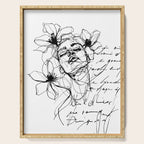 Imperfect Beauty Expressive Line Art Portrait  Serving Tray Gallery Image 1