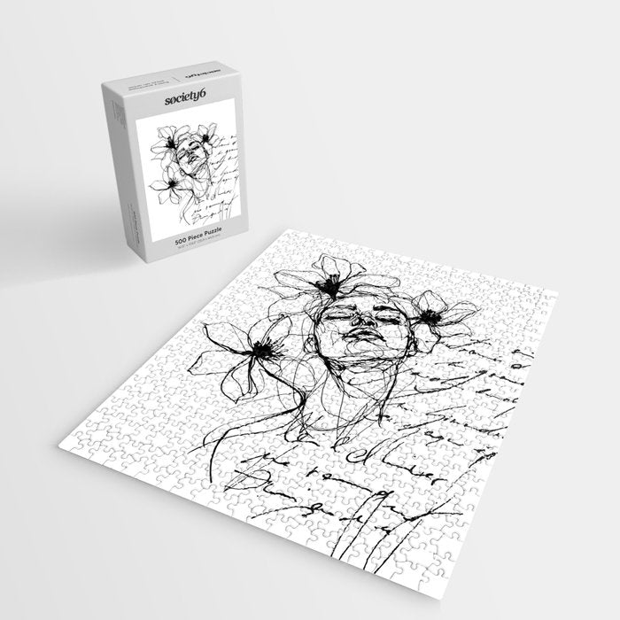 Imperfect Beauty Expressive Line Art Portrait  Jigsaw Puzzle Gallery Image 2