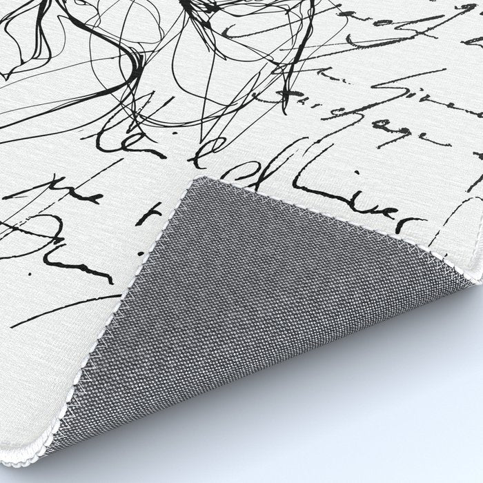 Imperfect Beauty Expressive Line Art Portrait  Rug Gallery Image 4