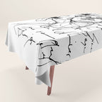Imperfect Beauty Expressive Line Art Portrait  Tablecloth Gallery Image 1