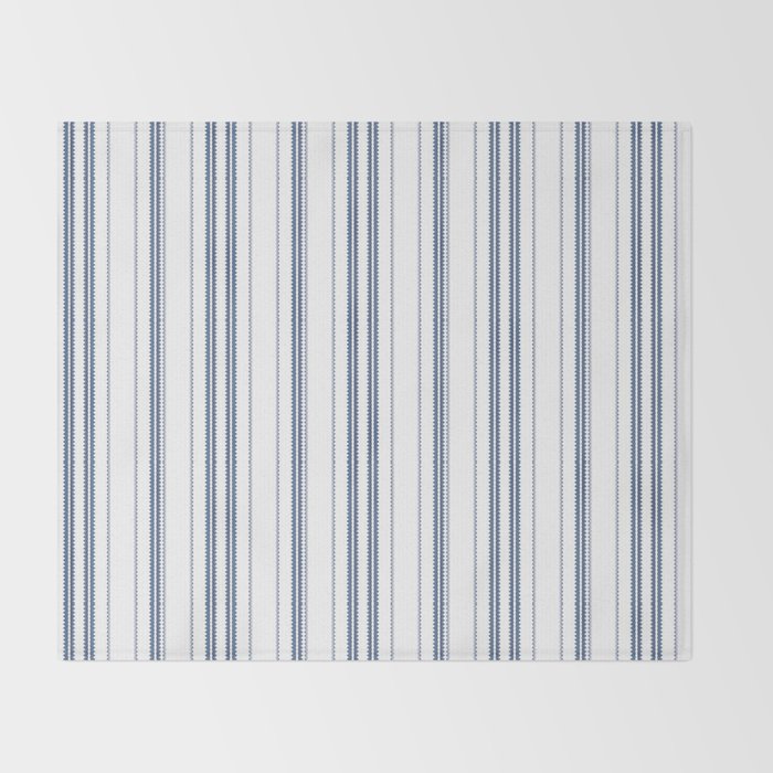 Simple blue and white stripes pattern  Throw Blanket Gallery Image 2