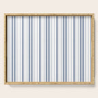 Simple blue and white stripes pattern  Serving Tray Gallery Image 1