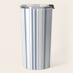 Simple blue and white stripes pattern  Travel Mug Gallery Image 2
