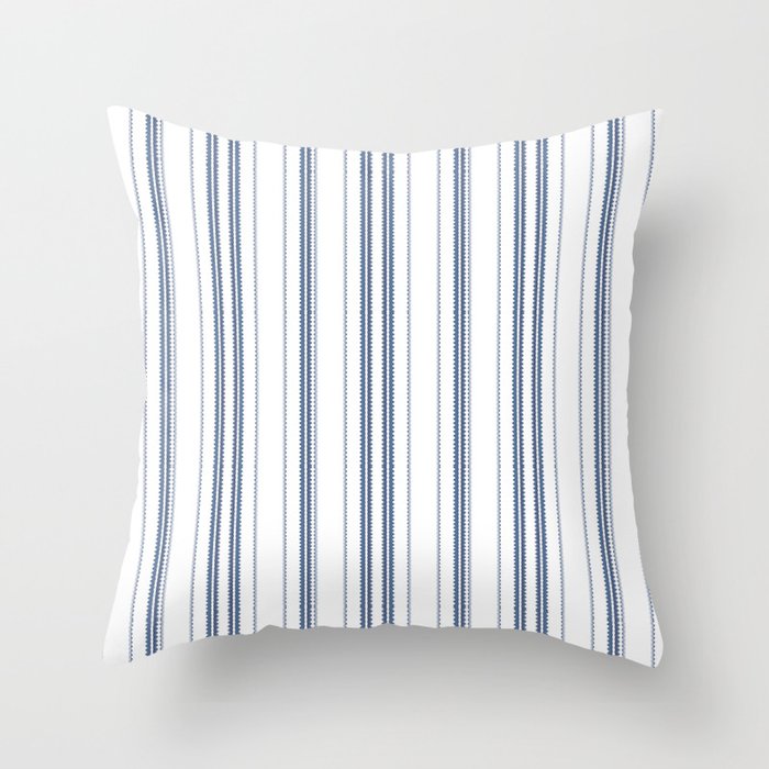 Simple blue and white stripes pattern  Throw Pillow Gallery Image 6