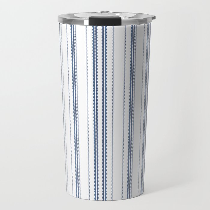 Simple blue and white stripes pattern  Travel Mug Gallery Image 1