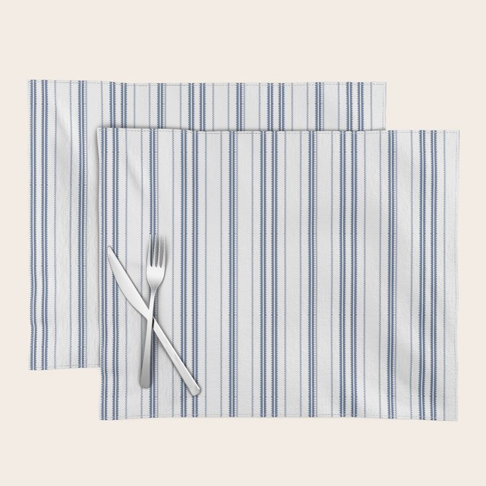 Simple blue and white stripes pattern  Placemat Gallery Image 1