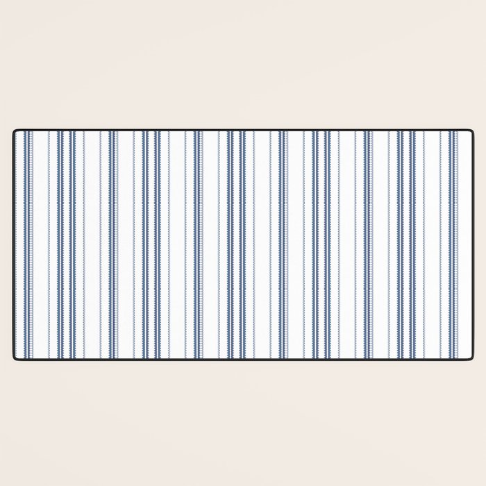 Simple blue and white stripes pattern  Desk Mat Gallery Image 3