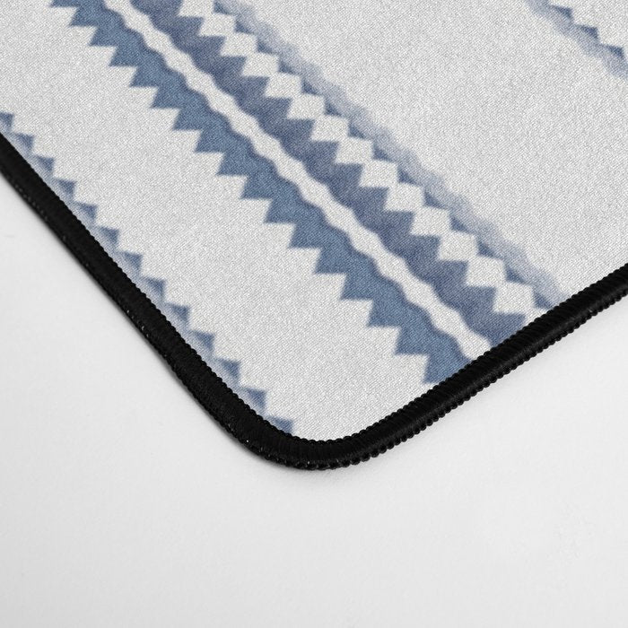 Simple blue and white stripes pattern  Desk Mat Gallery Image 4